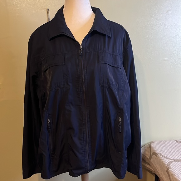 Chico's Jackets & Blazers - Chico’s lightweight utility Navy blue spring zipper front jacket